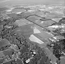 aerial view of farm