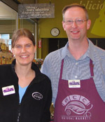 PCC Board member Linnea Noreen chatted with interim store director Mike Germundson