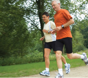 2 people running