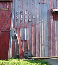 Barn door at Full Circle Farm.