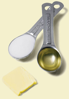 Image of butter and a tablepoon of oil, cover artwork for February 2006 Sound Consumer