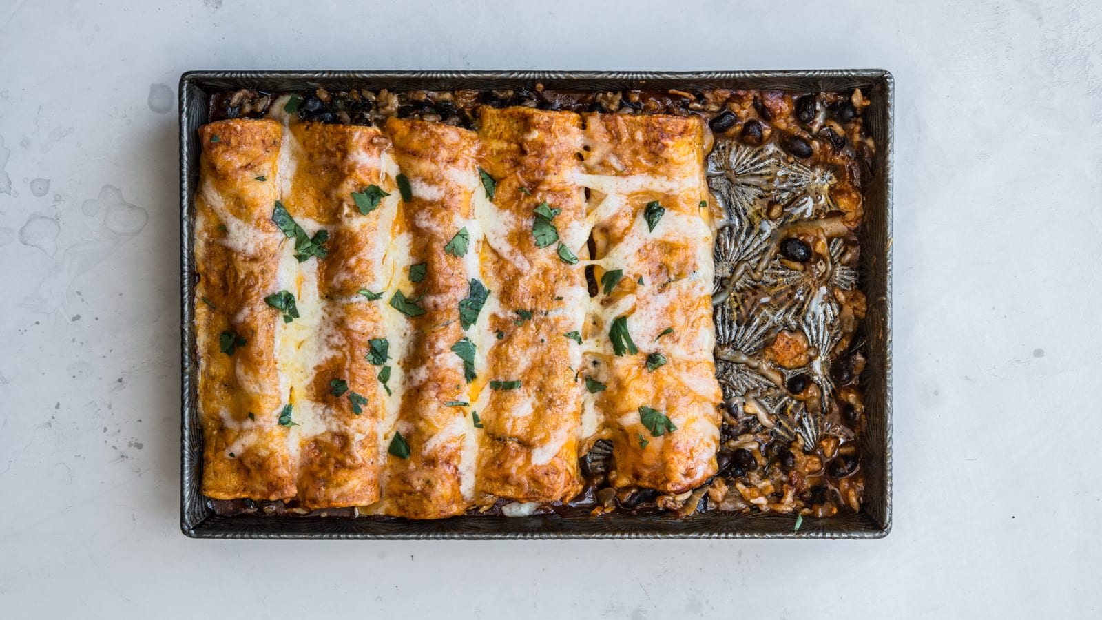 Kale and Black Bean Enchiladas