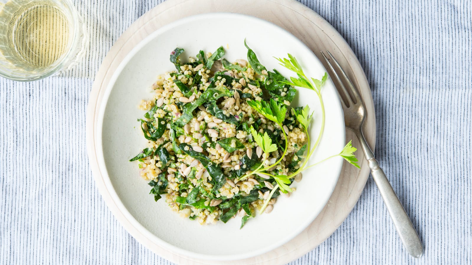 Kale and Quinoa Salad with Lemon-Garlic Dressing