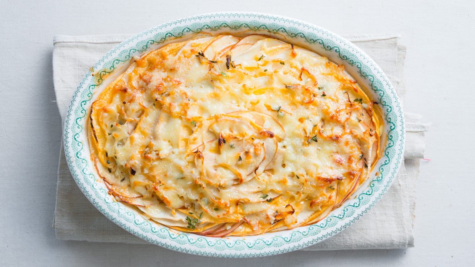Apple, Gruyère and Root Veggie Gratin
