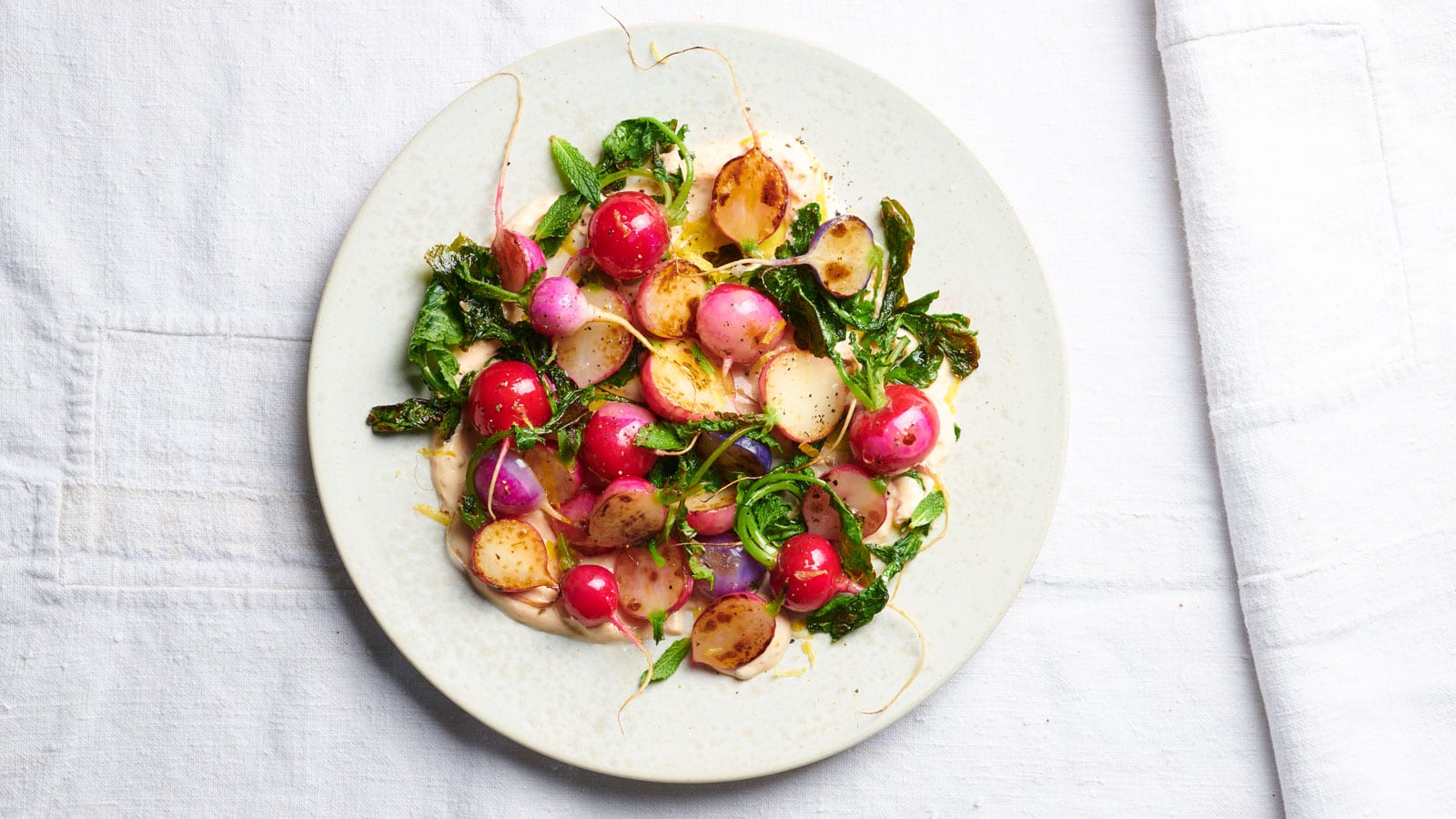 Roasted Radishes with Harissa Yogurt
