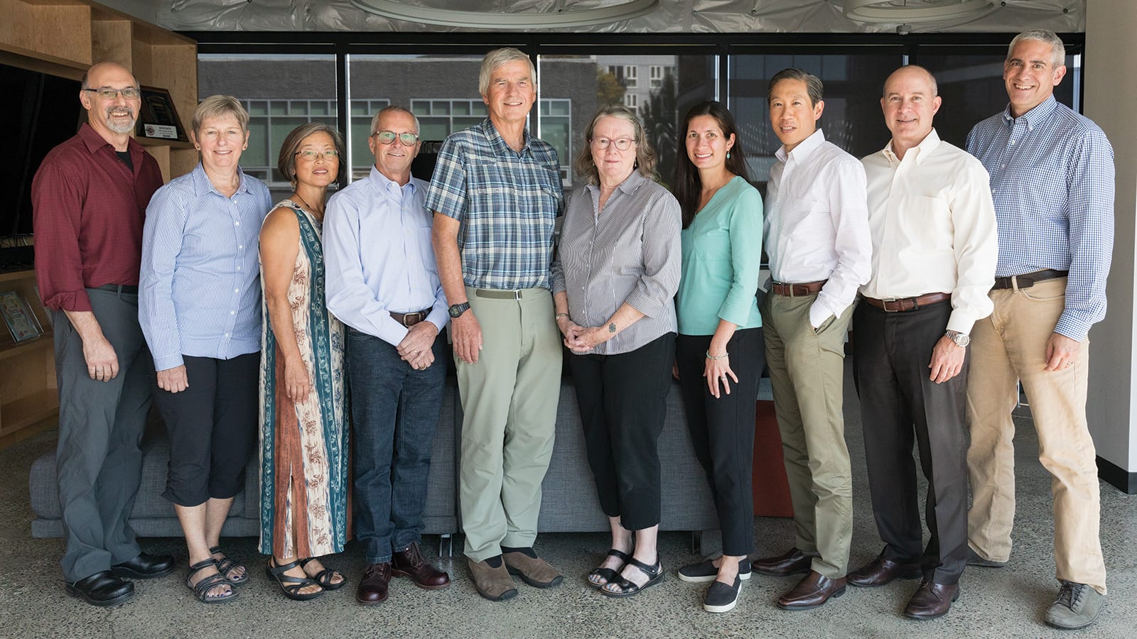 2018 PCC Board of Trustees (pictured left to right); Sandy Voit, Catherine Walker, Alice Cho Snyder, Brad Brown, Bruce Williams, Elin Smith, Tania DePue, Stephen Tan, Michael Hutchings, Ben Klasky.