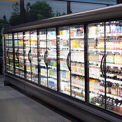 Refrigerated beverage aisle at the Bothell PCC.