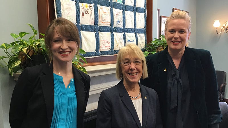 Pictured left to right: Aimee Simpson, Senator Patty Murray, Brenna Davis