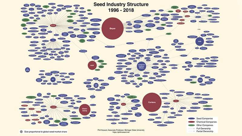 Seed industry structure chart by Professor Phil Howard.