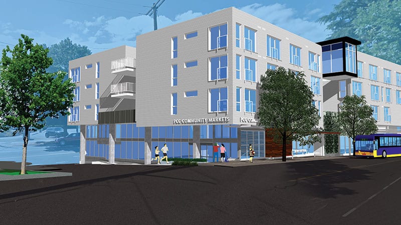 Rendering of the New West Seattle PCC store. 