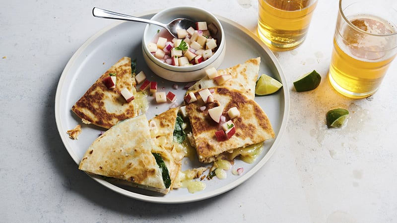 Chicken Quesadillas with Apple Salsa