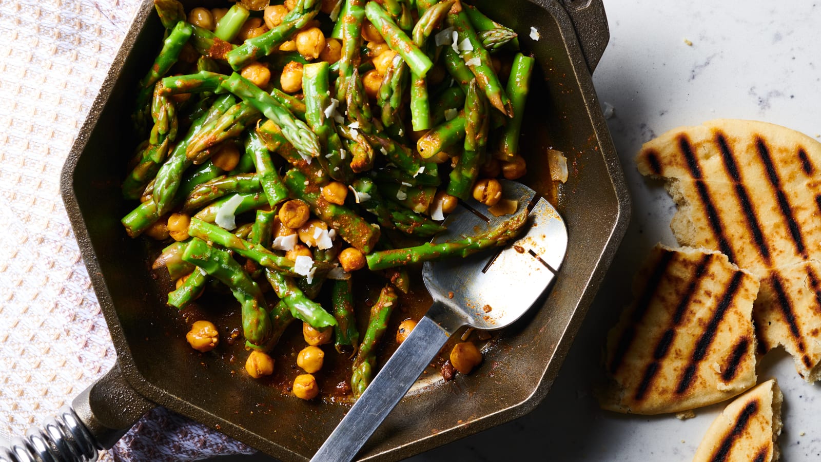 Warm Asparagus Salad with Garbanzo Beans