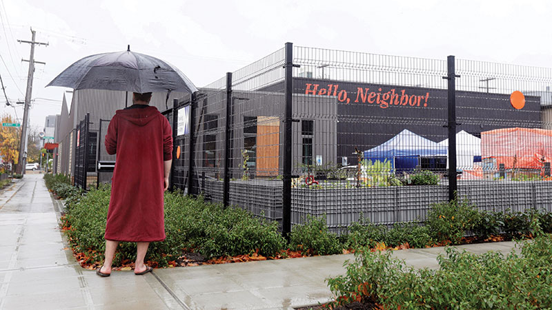 Outside the Ballard Food Bank