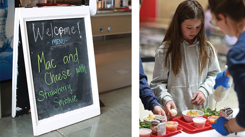 Kids eating at the cafeteria